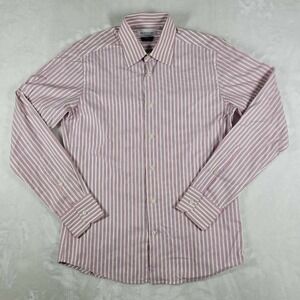 Versace Collection Trend Long Sleeve Shirt Men's 40 15 3/4 Pink White Striped
